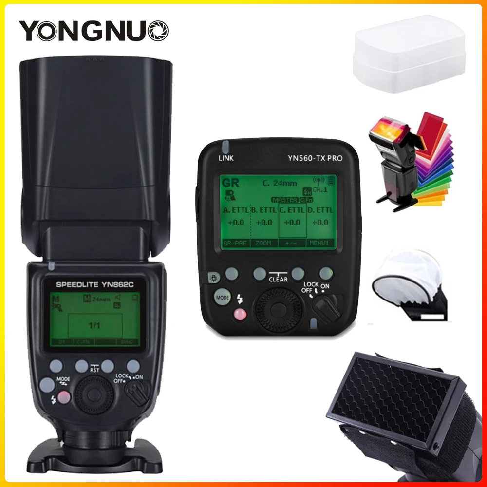 Светодиодная лампа для видеосъемки YONGNUO YN862C ведомый режим TTL Вспышка Speedlite с 1800