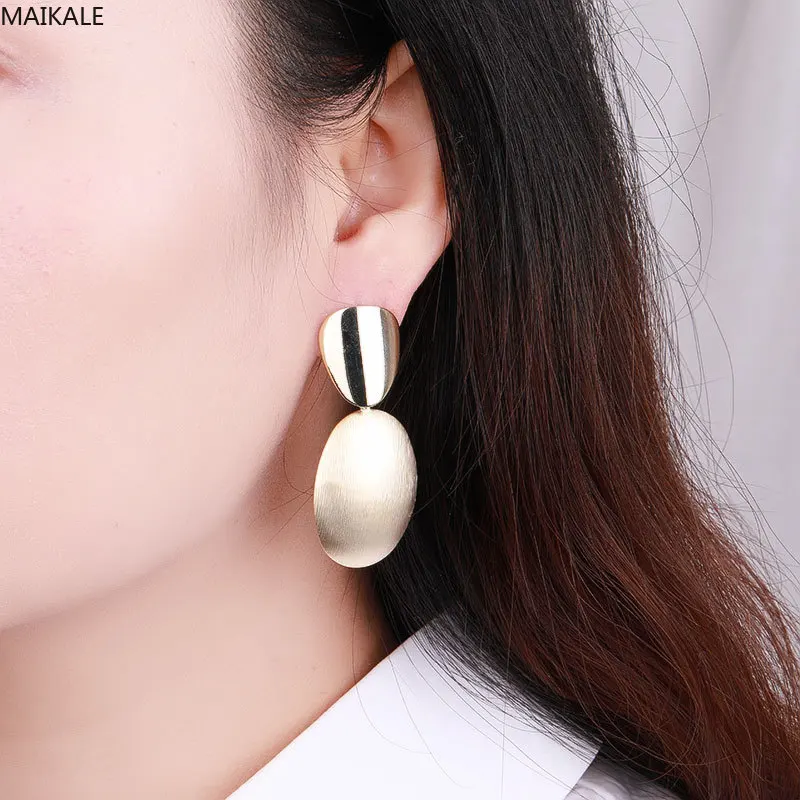 Женские Висячие серьги MAIKALE золотистые серьги-подвески гипоаллергенные овальные
