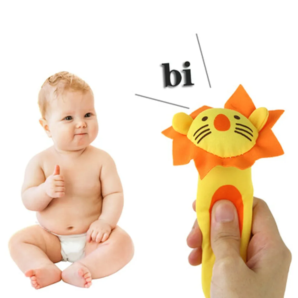 

Baby Soothing Rattle Animal BB stick Hand Bell Rattle Plush Toys Funny Babies Accessories Newborn Bed Bell Rattles For Baby