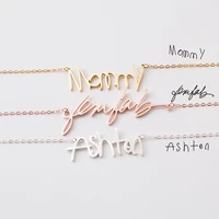 personalized custom actual handwriting necklace bff stainless steel gold color choker necklace women girls custom jewelry femme