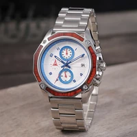 relogio masculino classic handmade waterproof men wood watch custom logo timepieces chronograph wooden and metal watch