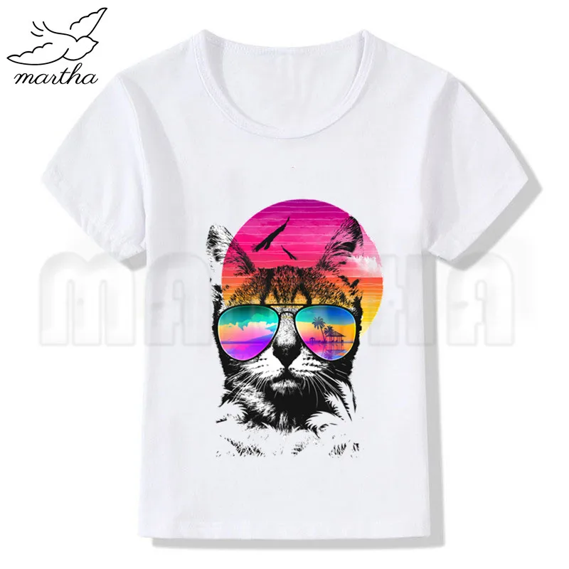 Новая крутая белая футболка с забавным диджейским котом новая принтом для