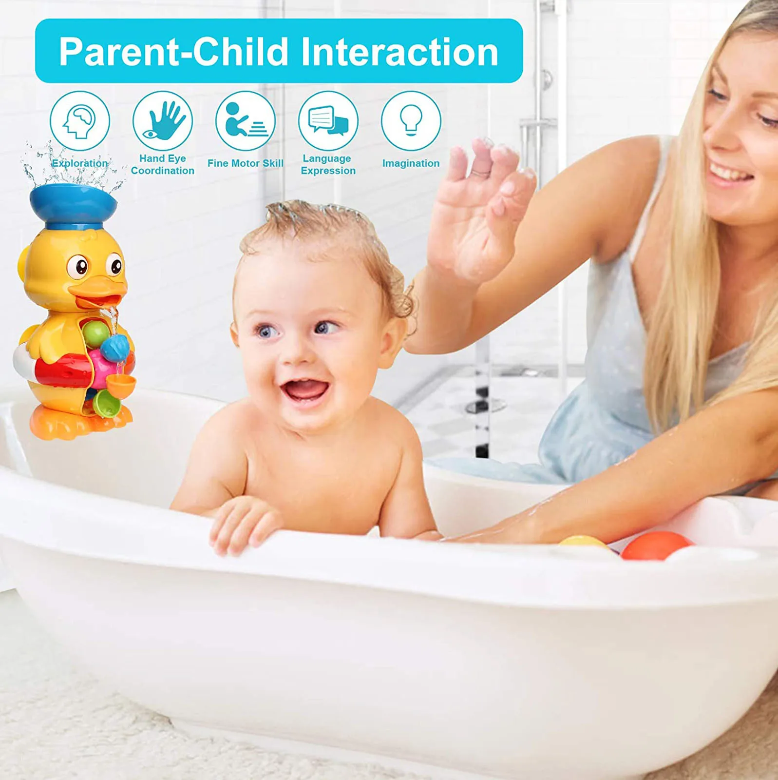 

Children's Baby Bathroom Bath Toy Bathtub Water Toys Waterwheel Turn Around Exercise Children's Hands On Ability Jouet