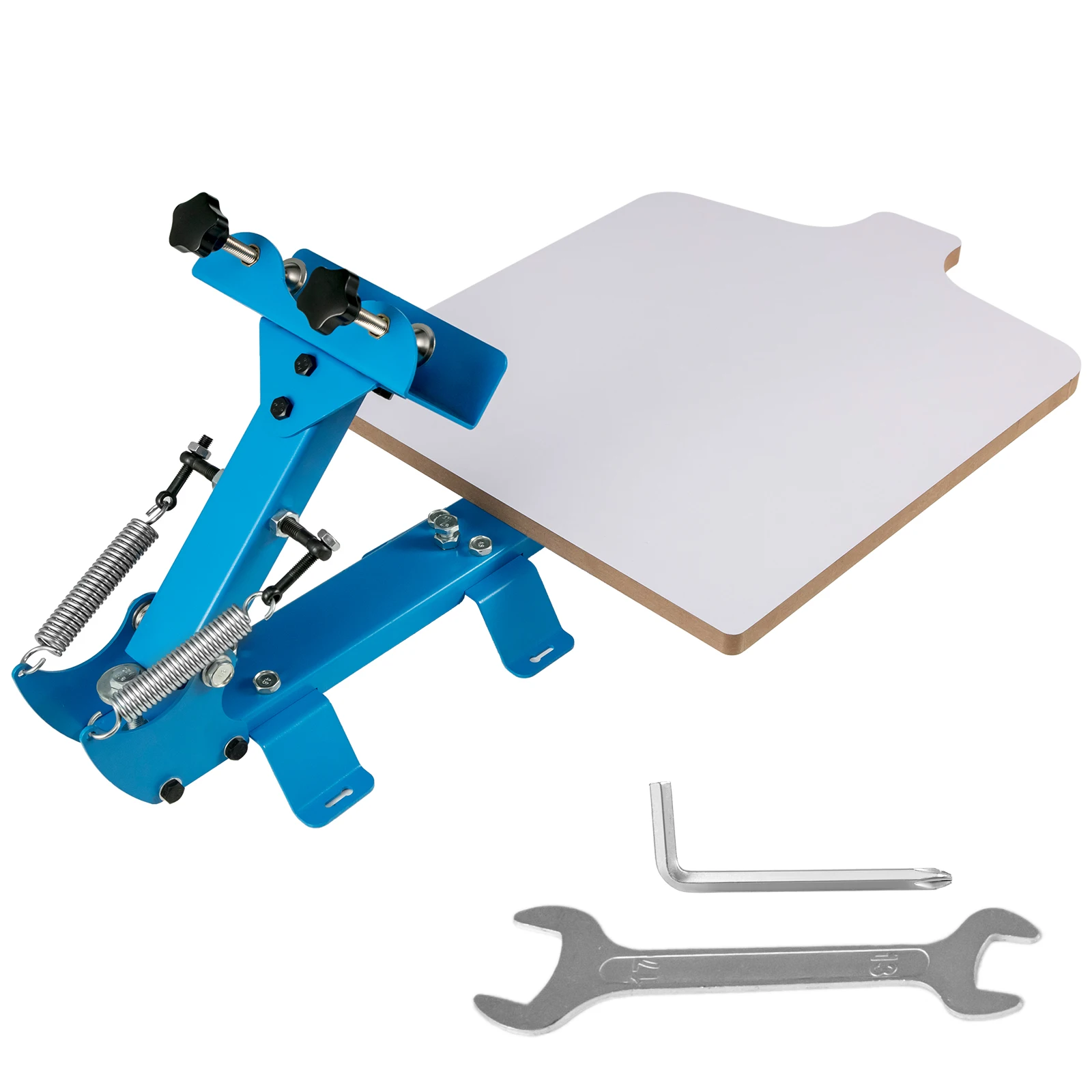 

VEVOR 1 Color 1 Station Entry Level Steel Screen Printing Machines Suit Different Weight 22x18 Inch Silk in T-Shirt Wood Paper