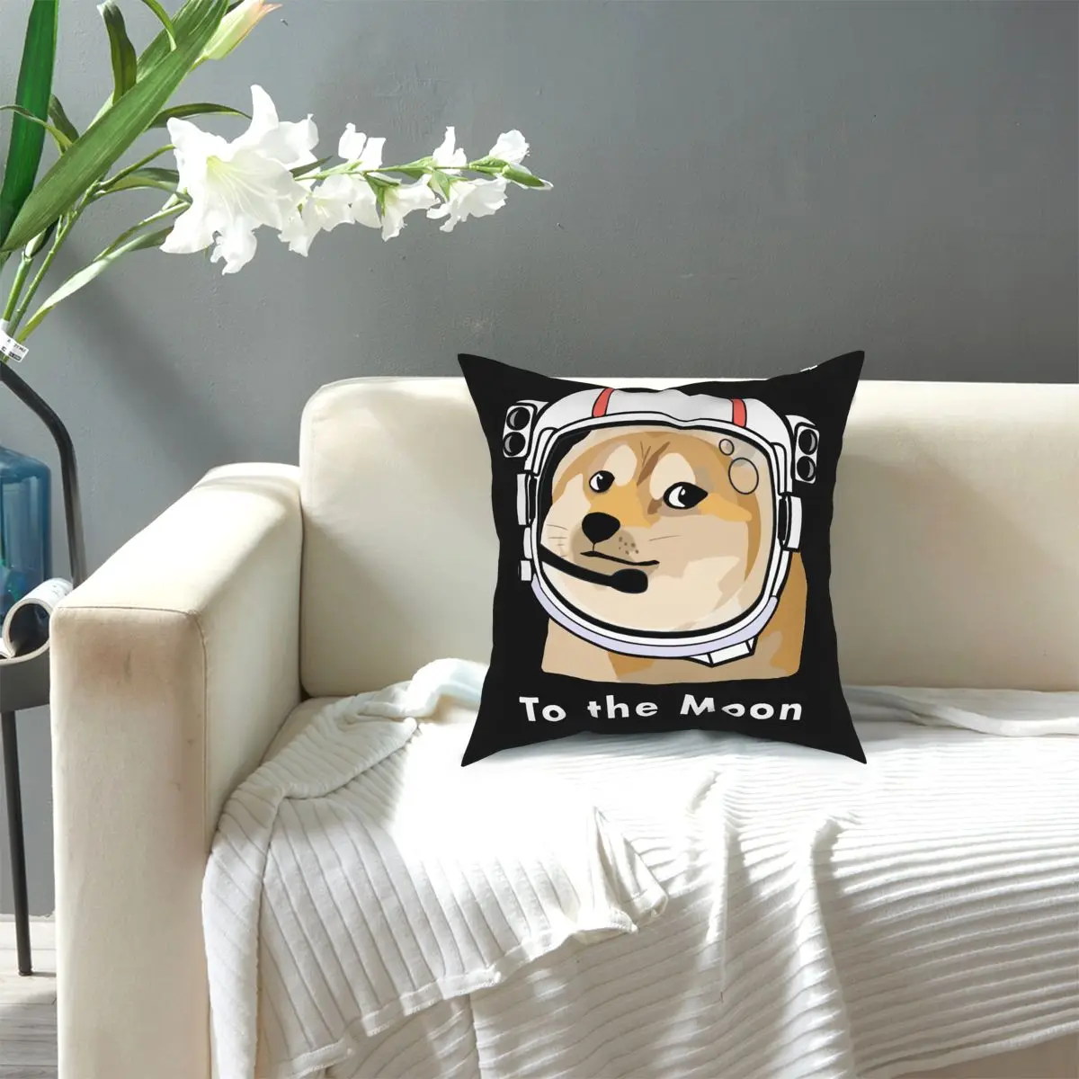 Наволочка Doge To The Moon Dogecoin Полиэстеровые подушки для дивана Биткоин GME WSB - купить по