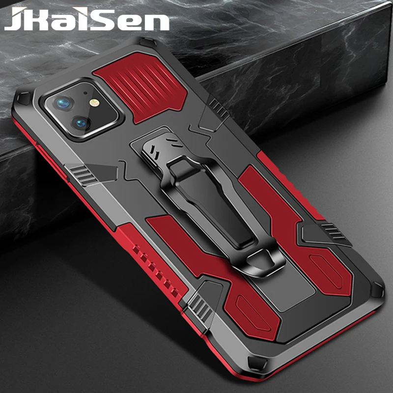 

JKaiSen Back Clip Bracket Protective Case For OPPO Realme C21 C21Y Shockproof Kickstand Phone Case For Realme C20 C11 Back Cover