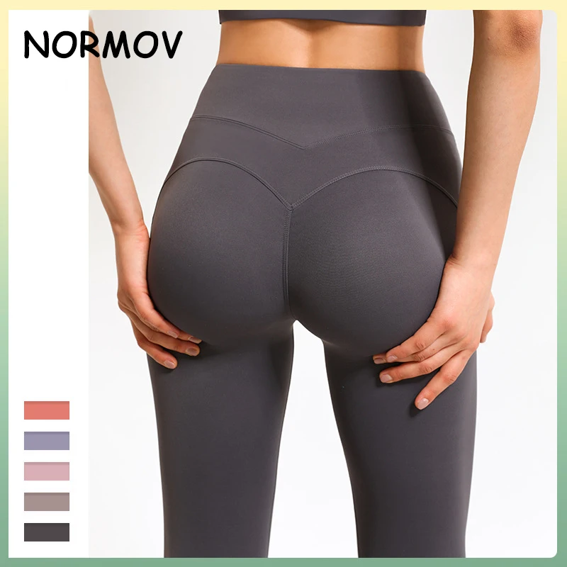 

NORMOV Bubble Butt Leggings Slim Push Up Seamless Fitness Yoga Pants High Waist Push UP Tights Women's Solid Color Gym Clothing