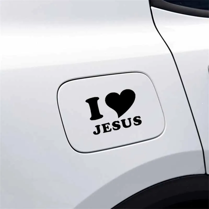 Car Stickers I LOVE JESUS HEART Christian Religion PVC Decoration Accessories Decals Waterproof Black/white 13cm*10cm | Автомобили и