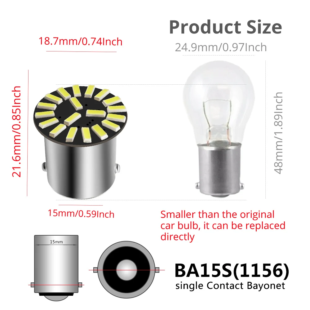 4 шт. 1156 Ba15s P21W светодиодный 19SMD 4014 супер яркий стоп-сигнал поворота лампы 12 В |