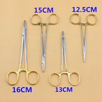 dental gold plated handle needle holder pliers high quality stainless steel orthodontic forceps surgical instrument dentist tool