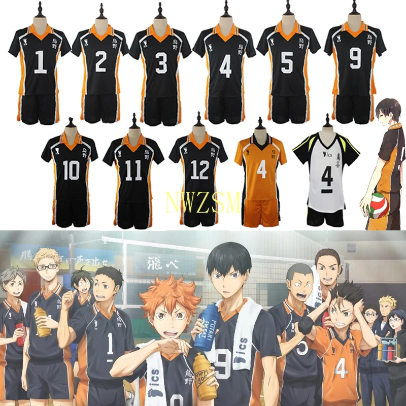 

Аниме Haikyuu Cosplay костюм школьной волейбольной команды (Karasuno High School Volleyball Club Hinata Shyouyou кагеяма тобио спортивная Майки форма