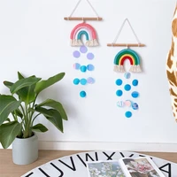 rainbow baby crib mobile felt shell cloud ceiling raindrop weather wind chimes hanging for kindergarten bedroom home decoration