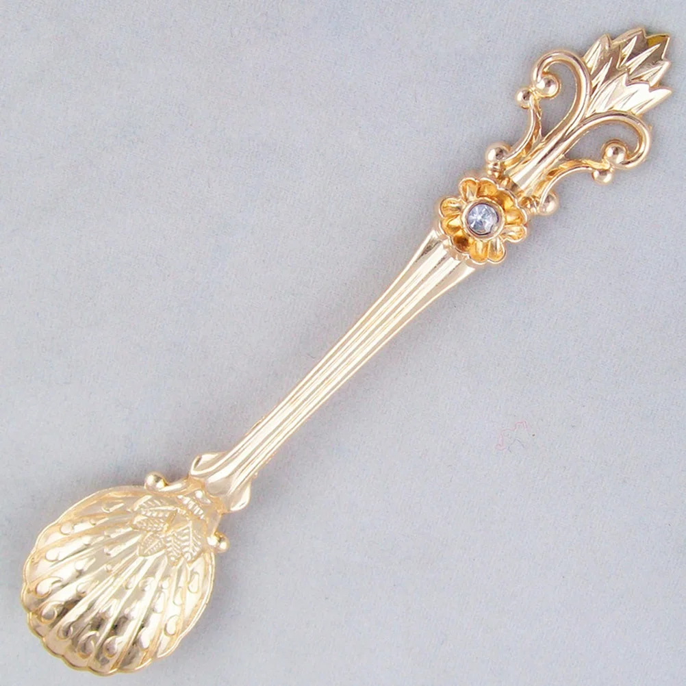 

8pcs Orris Pattern Carved Coffee Spoons Vintage Alloy Scoop Stirring Spoon Tableware for Iced Tea Ice Cream Cocktail Soup