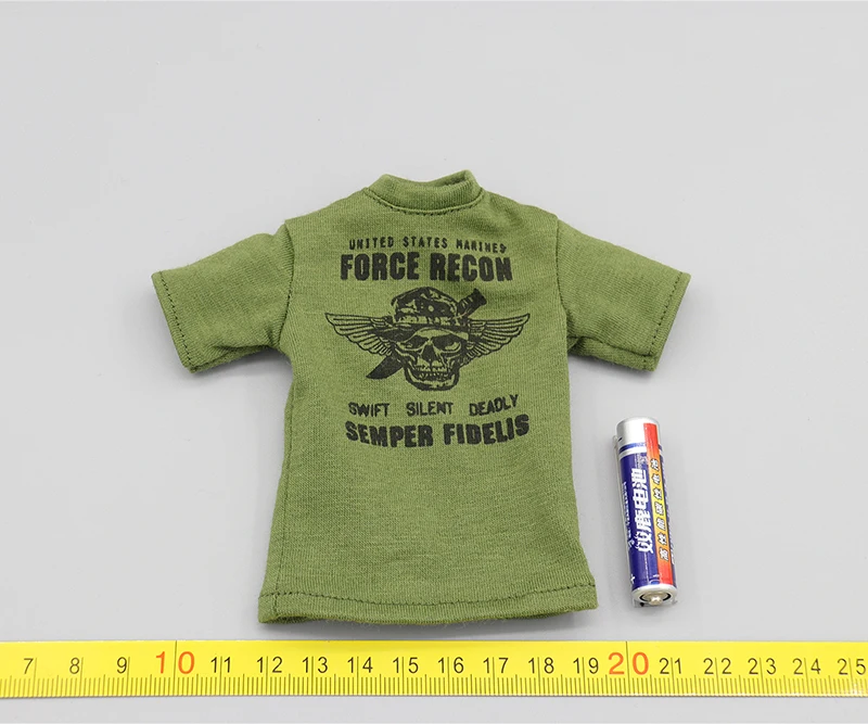 Футболка с коротким рукавом масштаб 1/6 26043S армия США морская пехота Хало зеленая