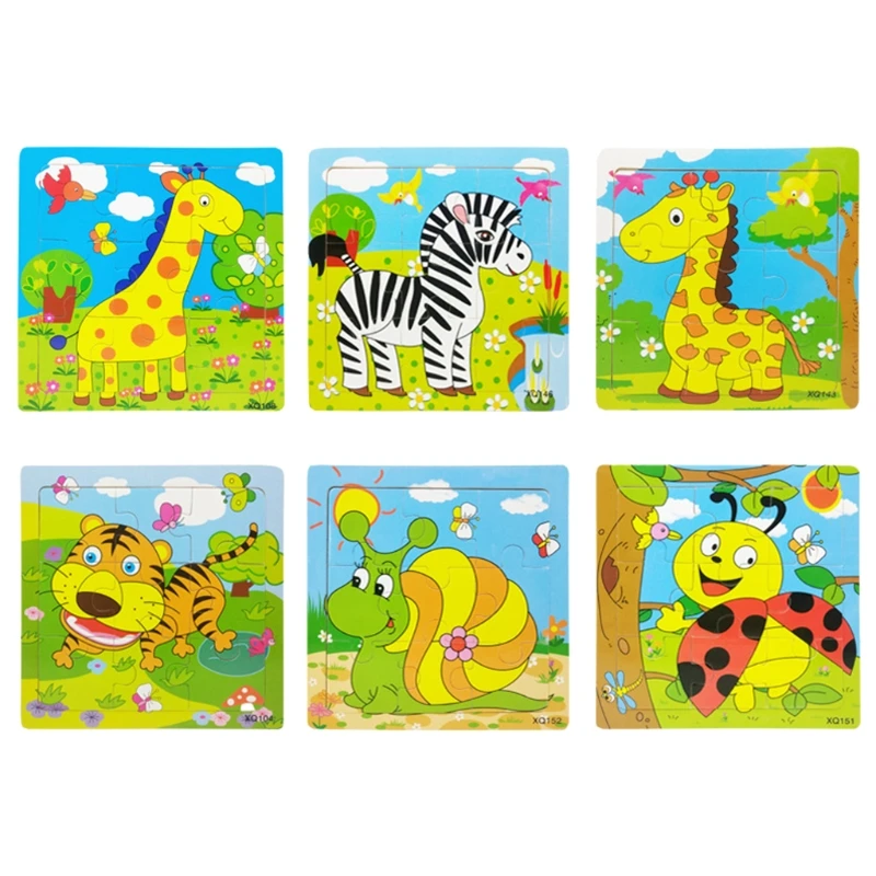 

9 Pcs Early Education Animal Puzzles Learning Playset Toy Set Educational Kit for Adults Families and Kids Ages 3 and Up