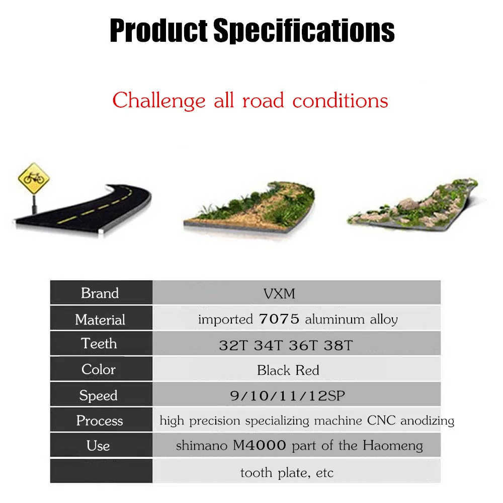 Новая Звездочка VXM с зубчатым профилем 96BCD 32T/34T/36T/38T круглая узкая широкая