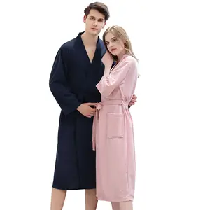 Women's Robe Waffle Pajamas Man Winter Bathrobe Pyjamas Autumn and Warm Bath Suit Female Sleepwear R in Pakistan