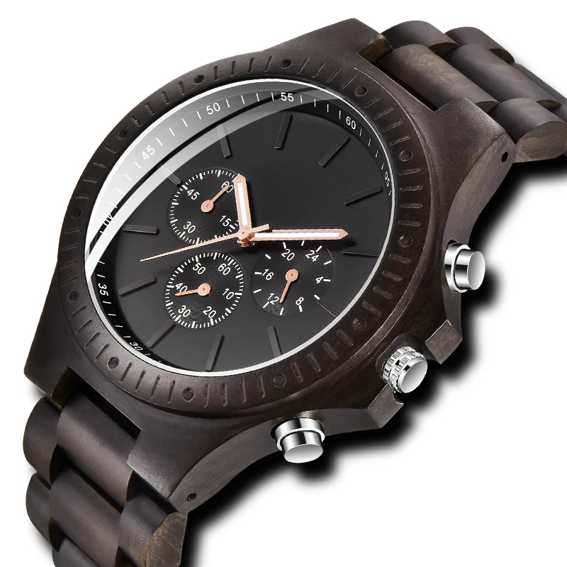 

Fashion Men Quartz Wooden Watches Casual Stylish Timepieces Chronograph Watches Sport Outdoor Military Wood Watch Gift for Man