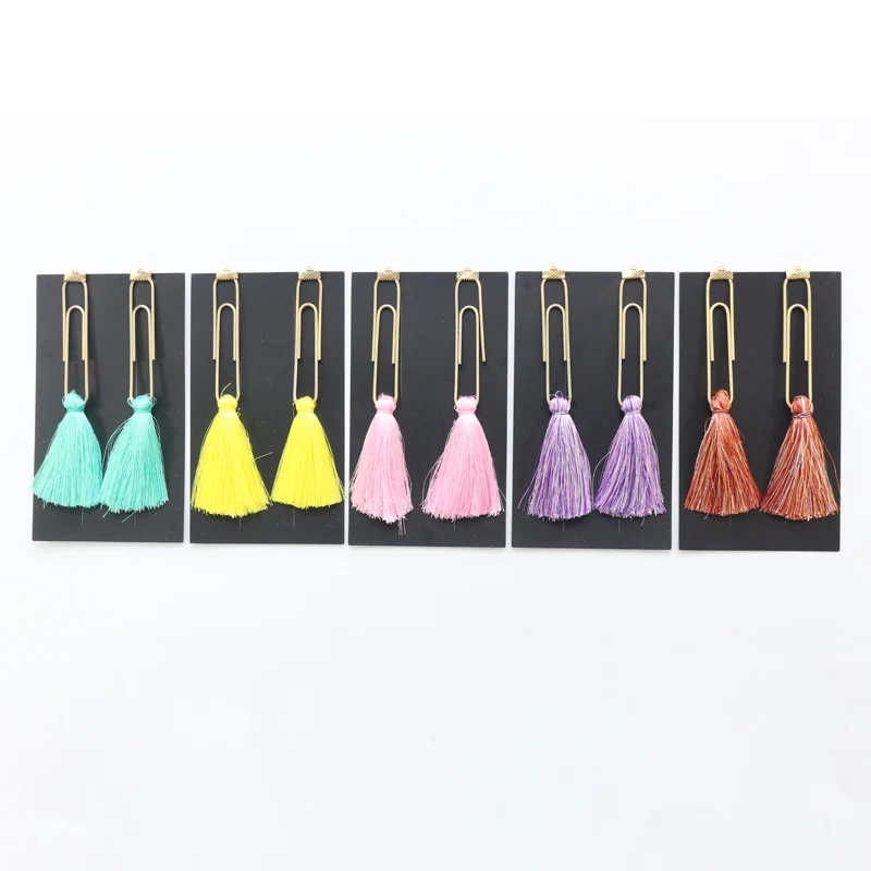 Domikee большой классический металлический зажим для бумаги с кисточками офиса и