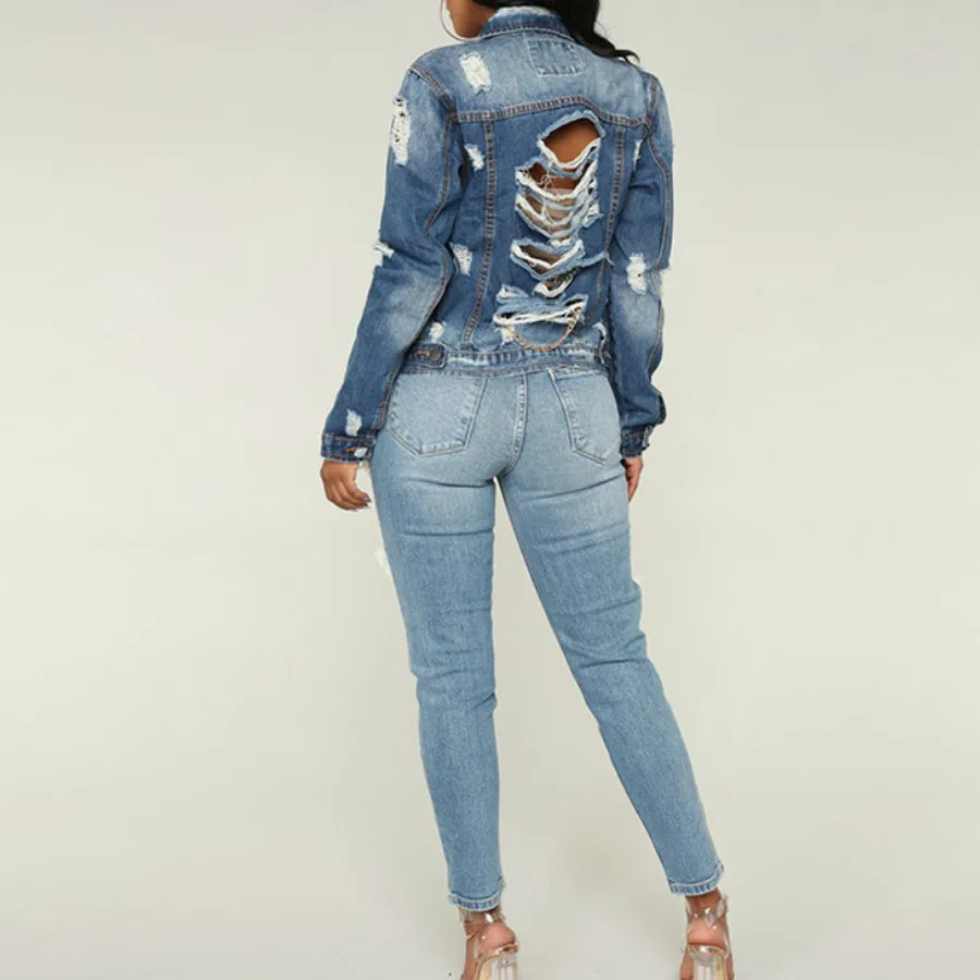 Женские джинсы с дырками повседневные облегающие брюки карандаш высокой талией