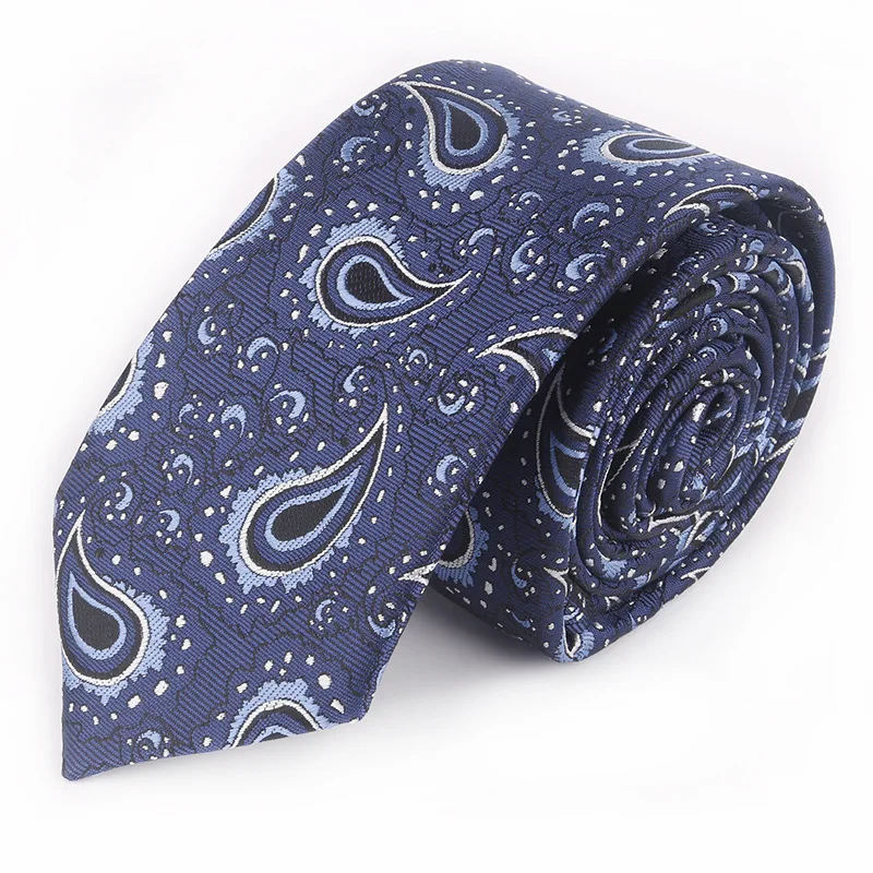 

6cm Polyester Yarn Tie for Men and Women Fashion Business Paisley Classic Silk Formal Neck Tie Gift Cravat Custom Logo