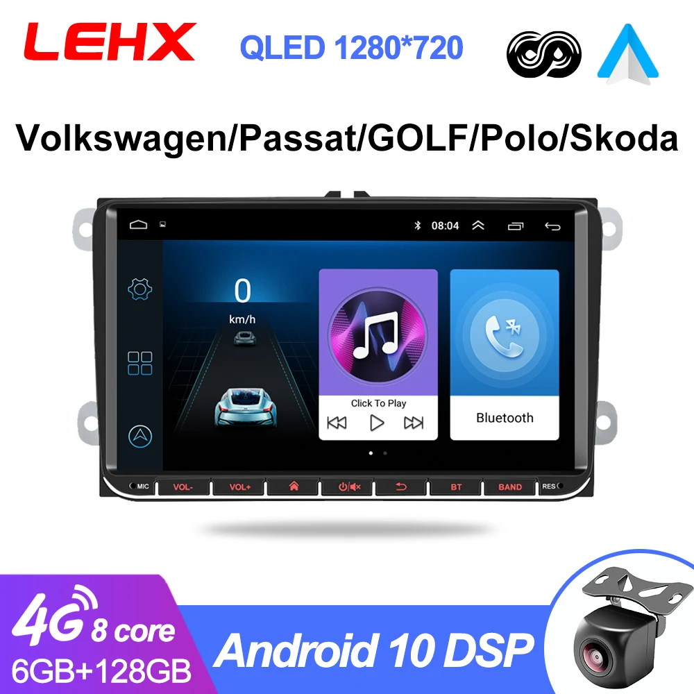 

Автомагнитола, мультимедийный плеер, Android 10, 2din, dvd для Volkswagen VW Passat B6 B7 CC Tiguan Touran GOLF POLO Carplay, Авторадио