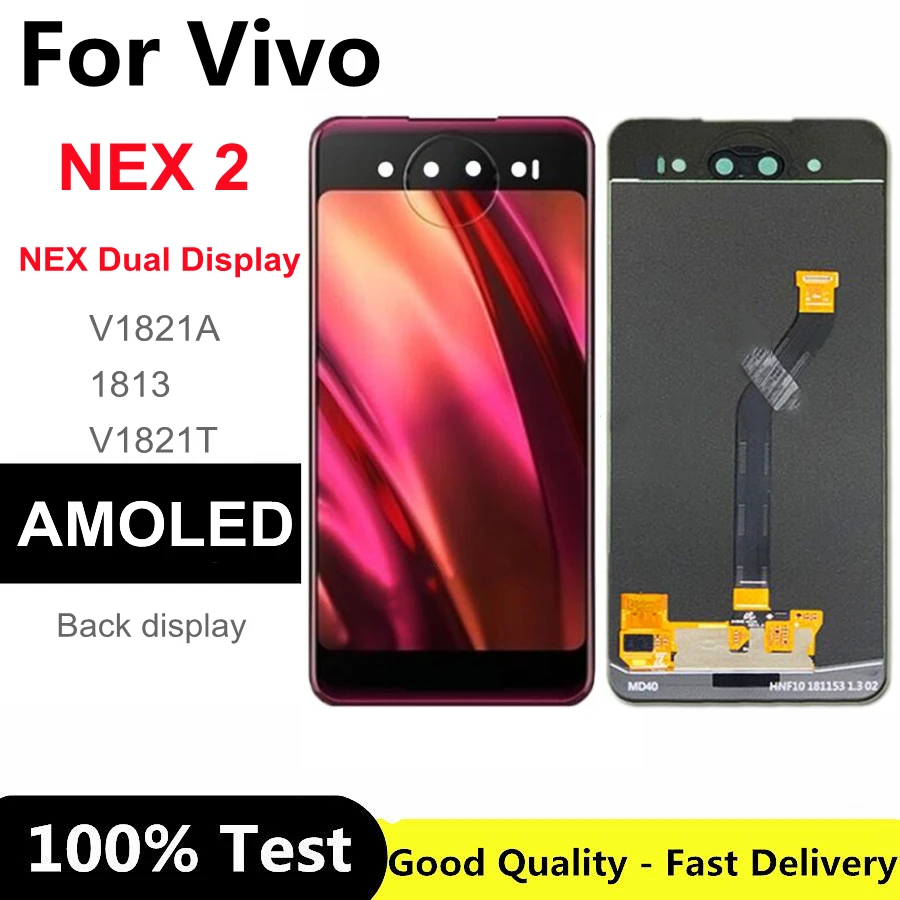 

5,49 "AMOLED для Vivo Nex, двойной дисплей, задний ЖК-дисплей, дисплей для Vivo NEX 2 NEX2, задний Дисплей