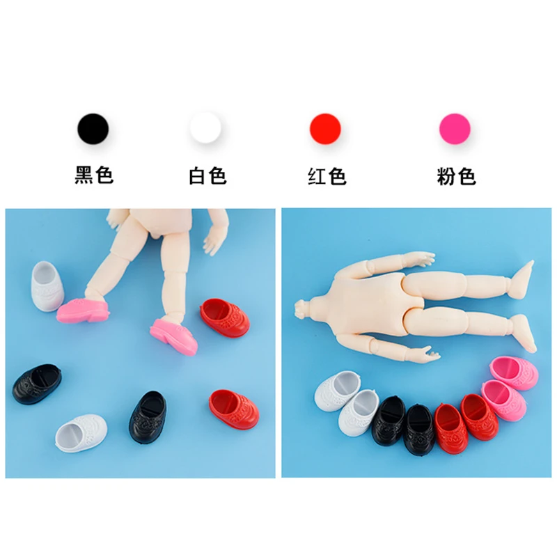 

Shoes For 16cm BJD Dolls General-Purpose for OB11 Doll Body Plastic PVC Shoes Accessories 4 Color 4 Pairs