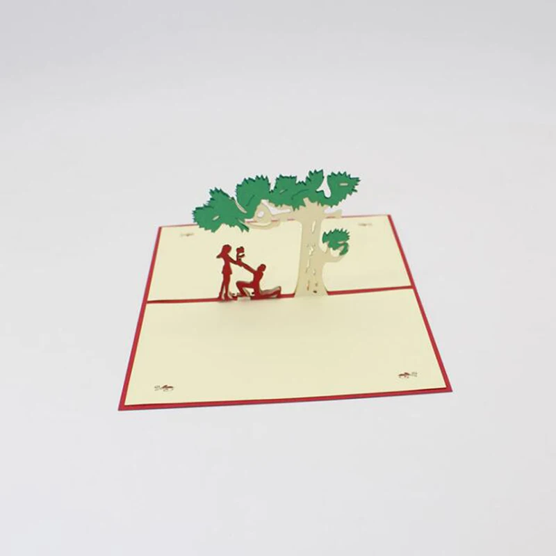 3D всплывающие карты Цветы День Рождения открытка юбилейные подарки дерево