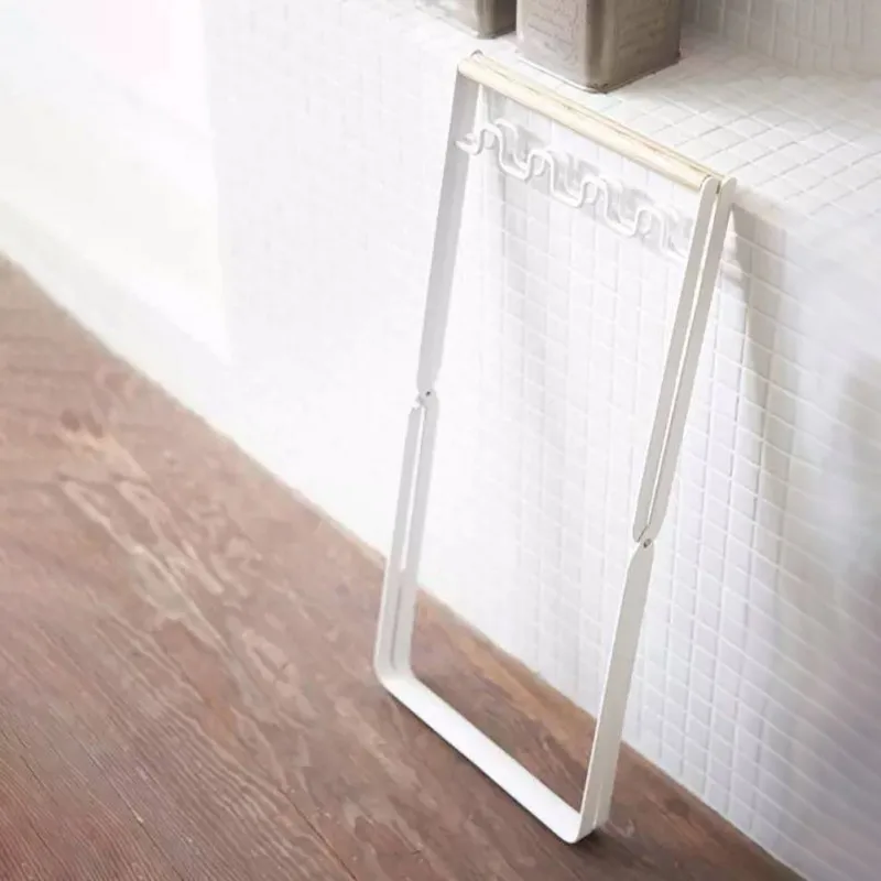 

Garbage Rack Outdoor Household Foldable Garbage Rack Wrought Iron Multifunctional Kitchen Debris Storage Rack Black And White