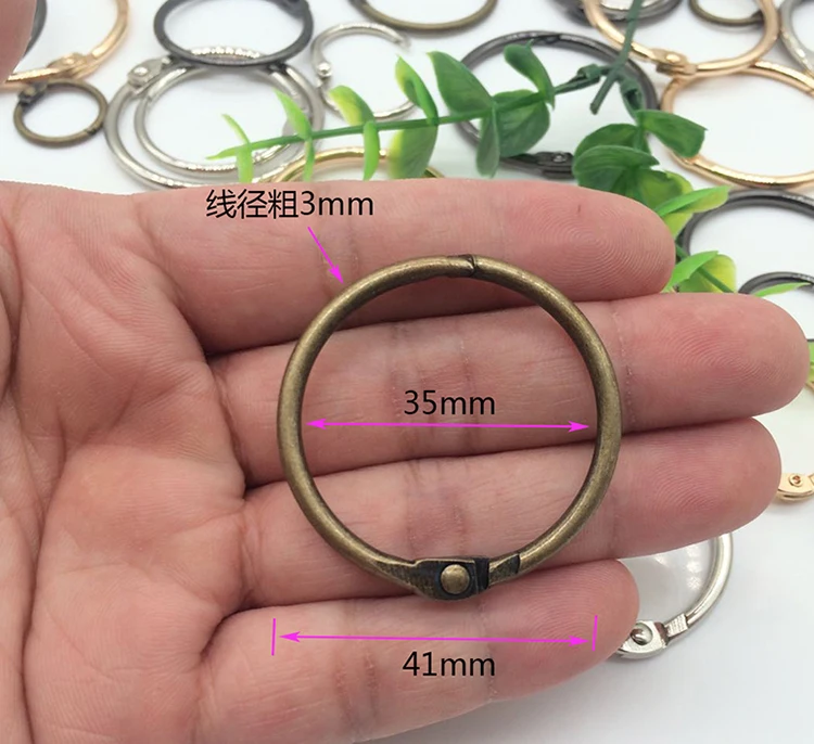 35mm bronze 5 шт. металлические кольца для ноутбуков, Золотое шарнирное кольцо, Школьное свободное кольцо с листьями, кольцевые обручи для скрапбукинга, альбом, Офисная прищепка, кольцо - Цвет: 35mm bronze