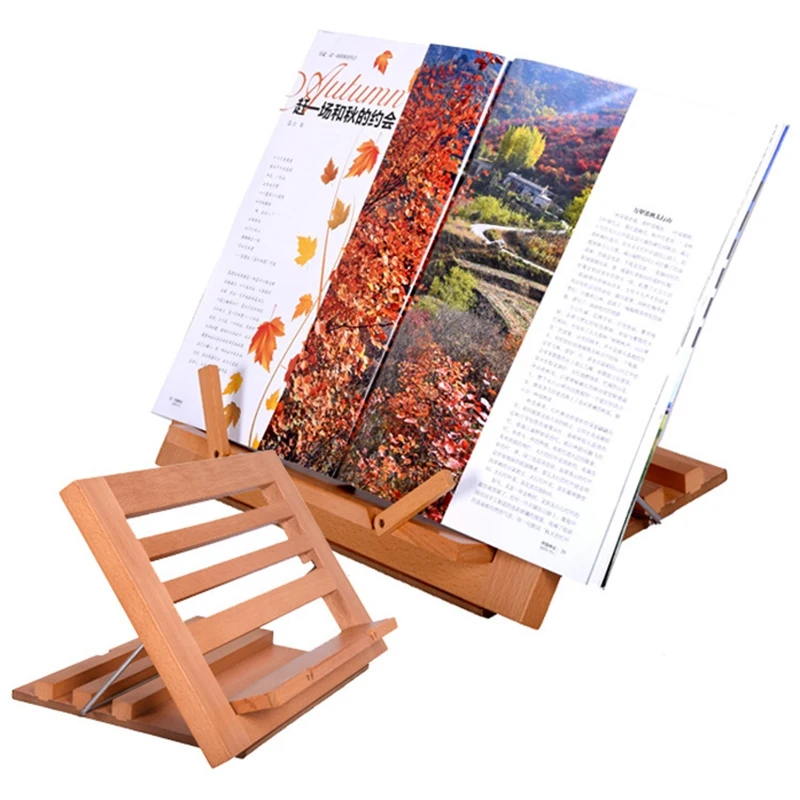 Складная деревянная полка для рецептов регулируемая книжная подставка чтения