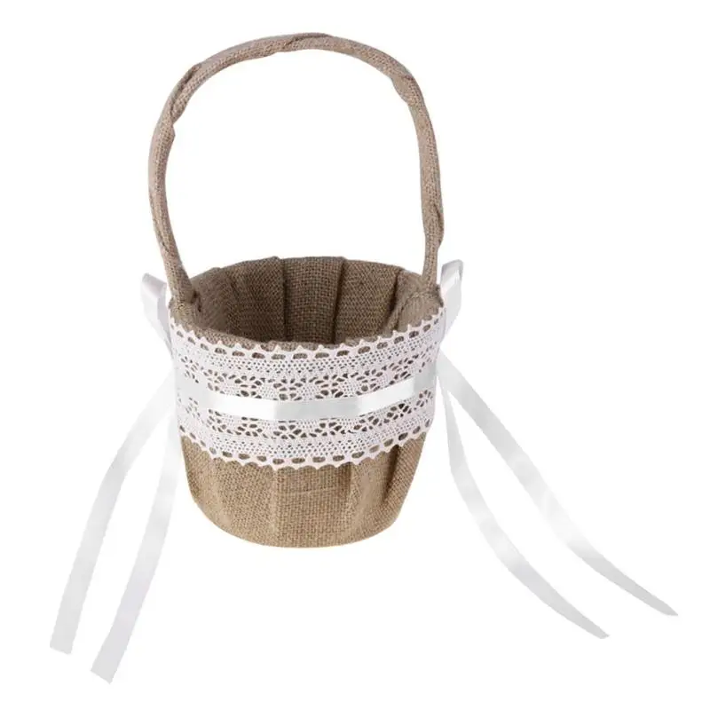 Свадебное украшение для вечеринки цветочная корзина с кружевной церемонией