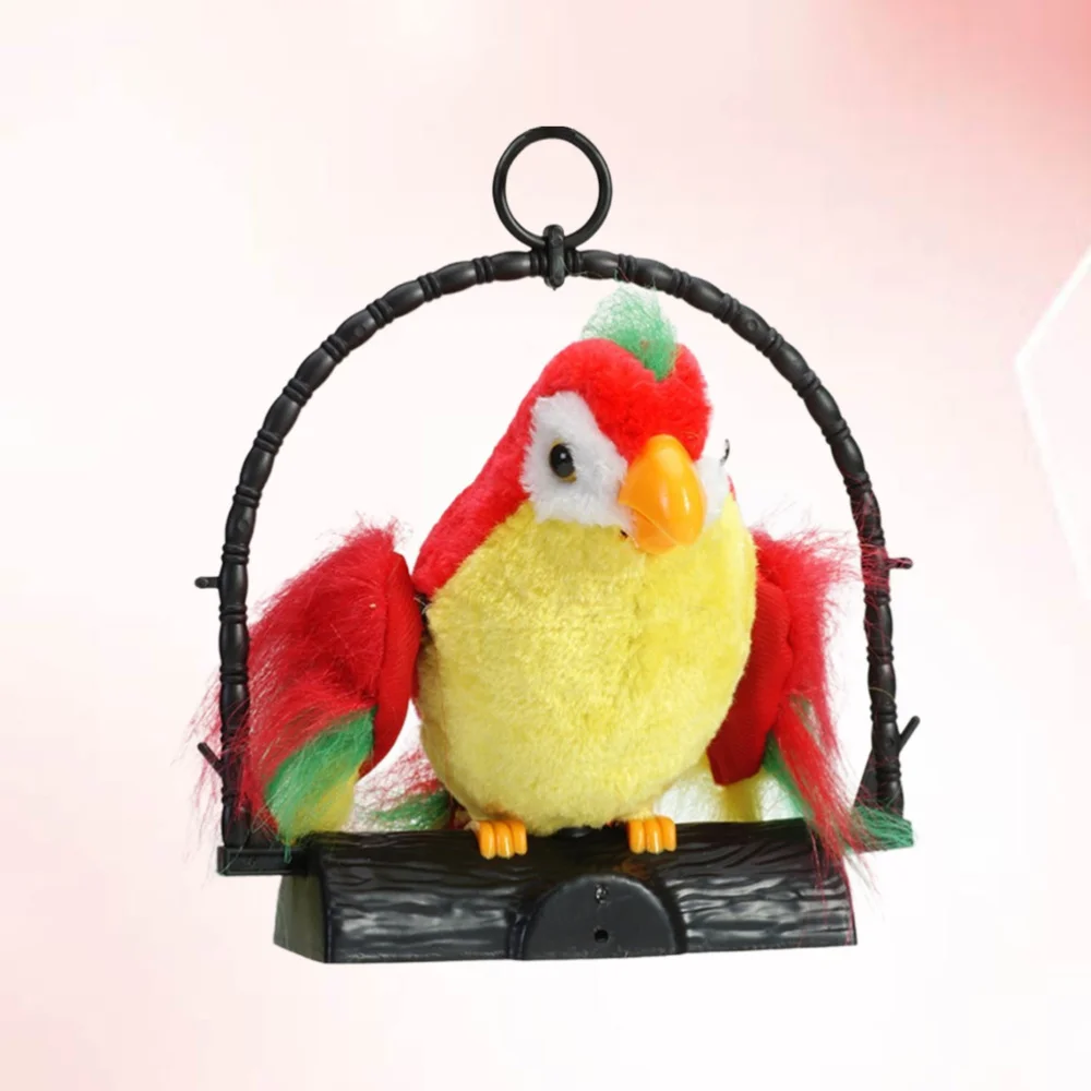 

Electric Recording Talking Parrot Kids Early Educational Hanging Decoration without Battery Red