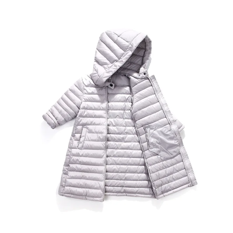 Серый Зимняя куртка с хлопковой подкладкой для девочек 3, 7, 9, 10 лет, Модное детское пальто для мальчиков, Детская верхняя одежда, теплая куртка для малышей, детская одежда - Цвет: Серый