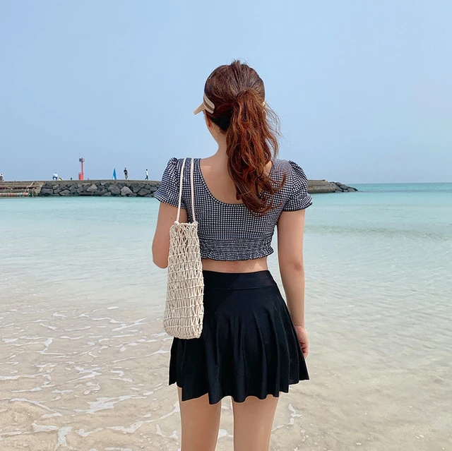 Женский комплект бикини с высокой талией купальник из трех предметов мягкими