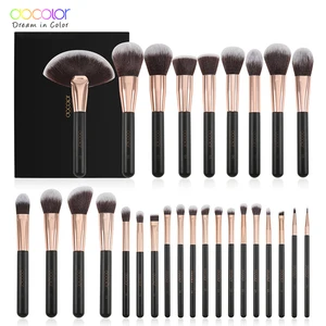 Docolor набор кистей для макияжа, розовое золото, Профессиональная Натуральная кисть для волос, пудра, тени для век, румяна, Кисть для макияжа, 10 шт.-29 шт.