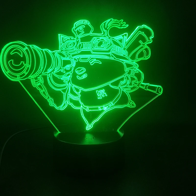 

League of Legends Teemo 3D Lamp Hot Selling Touch Sensor Unique Present for Kids for Living Room Decorative Led Night Light Lamp