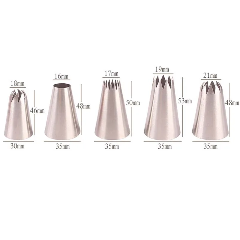 Набор кондитерских трубок из нержавеющей стали 5 цветов|Украшения для десертов| |