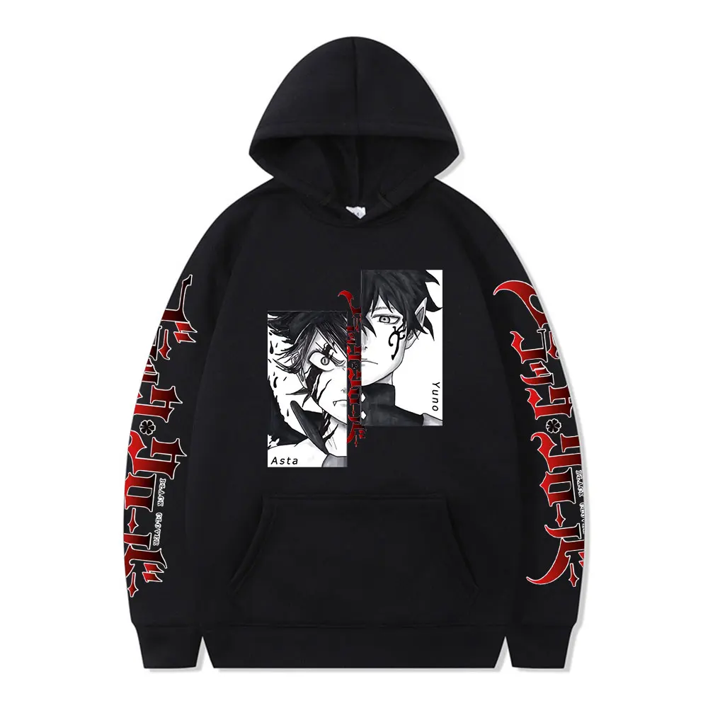 

Толстовка в стиле японского аниме Харадзюку с изображением черного клевера, худи с графическим принтом астры, одежда, худи, одежда, зимний ф...