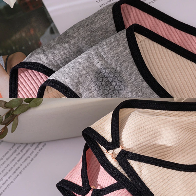 

Women Sexy Intimates Graphene Crotch Low Waist Sexy Underpants Steel Ring Connection Underwear Solid Lingerie Lingerie