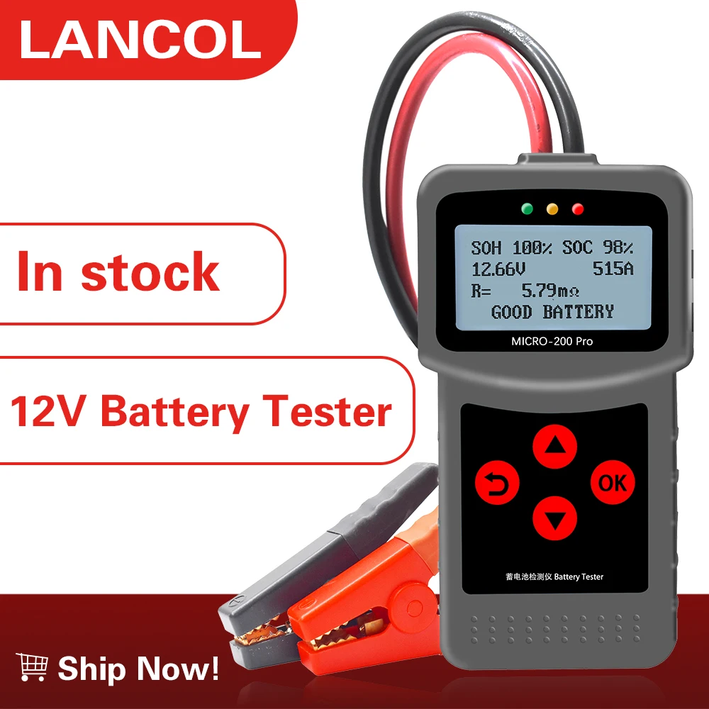 Lancol Micro200Pro 12V Car Battery Tester Capacity Digital Automotive Resistance Diagnostic Tool 40 to 2000CCA|Тестеры