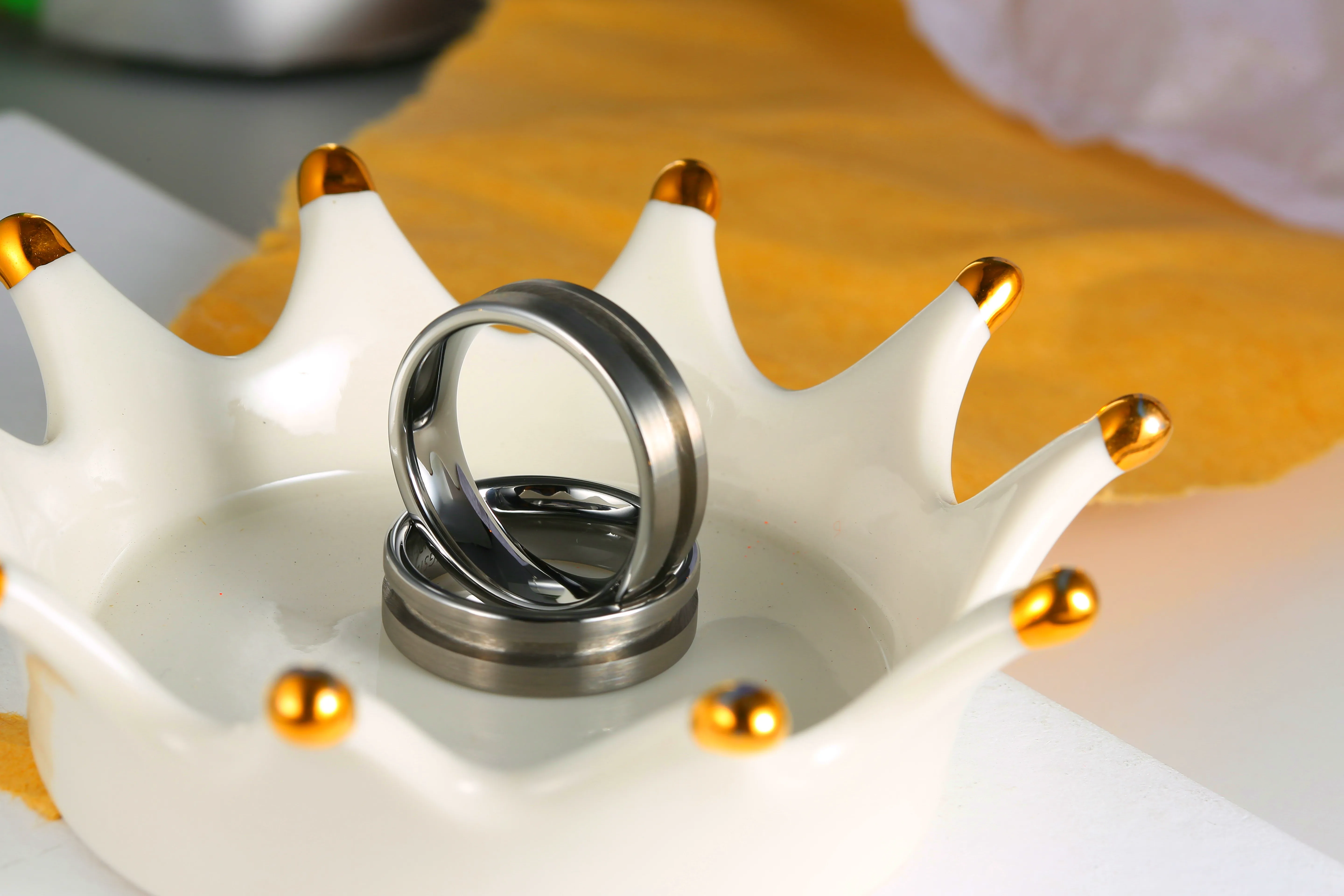 

7mm Blank Tungsten Rings for Inlay Black & Blue color Men Women DIY Unique Jewelry