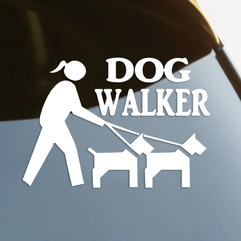 

Girl Dog Walker Die-Cut Vinyl Decal Car Sticker Waterproof Auto Decors on Car Body Bumper Rear Window Laptop Choose Size #S60357