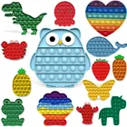 Сжимаемая Игрушка антистресс, пузырь, для непоседы упаковка игрушек, радужные квадратные Попов, игрушки для снятия стресса для взрослых