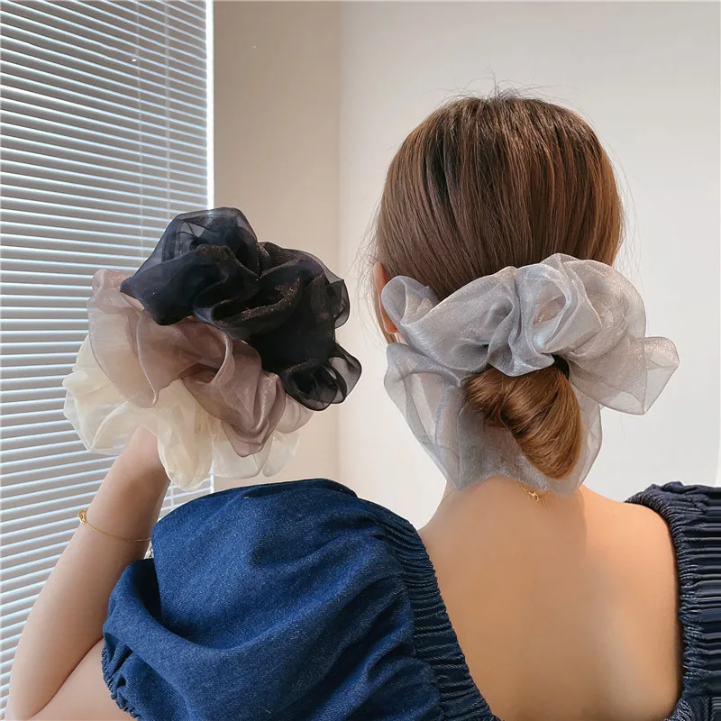 

Ободки для волос супер большой Scrunchies модная резинка для волос хвост держатель на голову эластичная повязка для головы с нахлестом сладкий р...