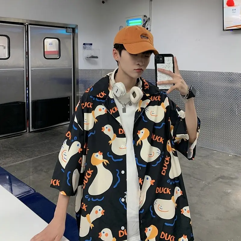 4XL Casual Shirts Anime Comics Men Summer Short Sleeve Shirt Women Oversized Funny Harujuku Blouse Hawaiian Beach Shirt 2021 New