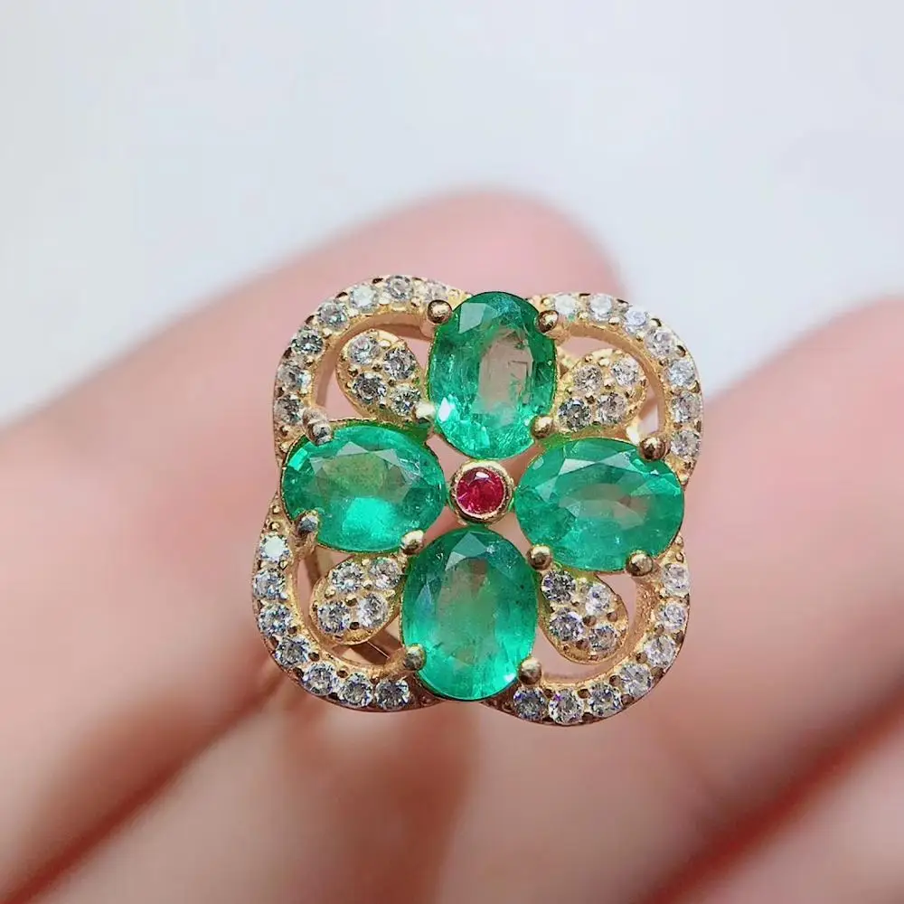 Ювелирное изделие 925 пробы серебро Колумбия натуральный изумруд драгоценный