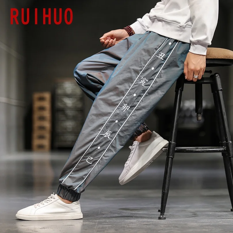 

RUIHUO Embroidery Streetwear Pants Men Joggers Men Pants Harajuku Sweatpants Men Clothing Hip Hop Trousers 2021 M-5XL