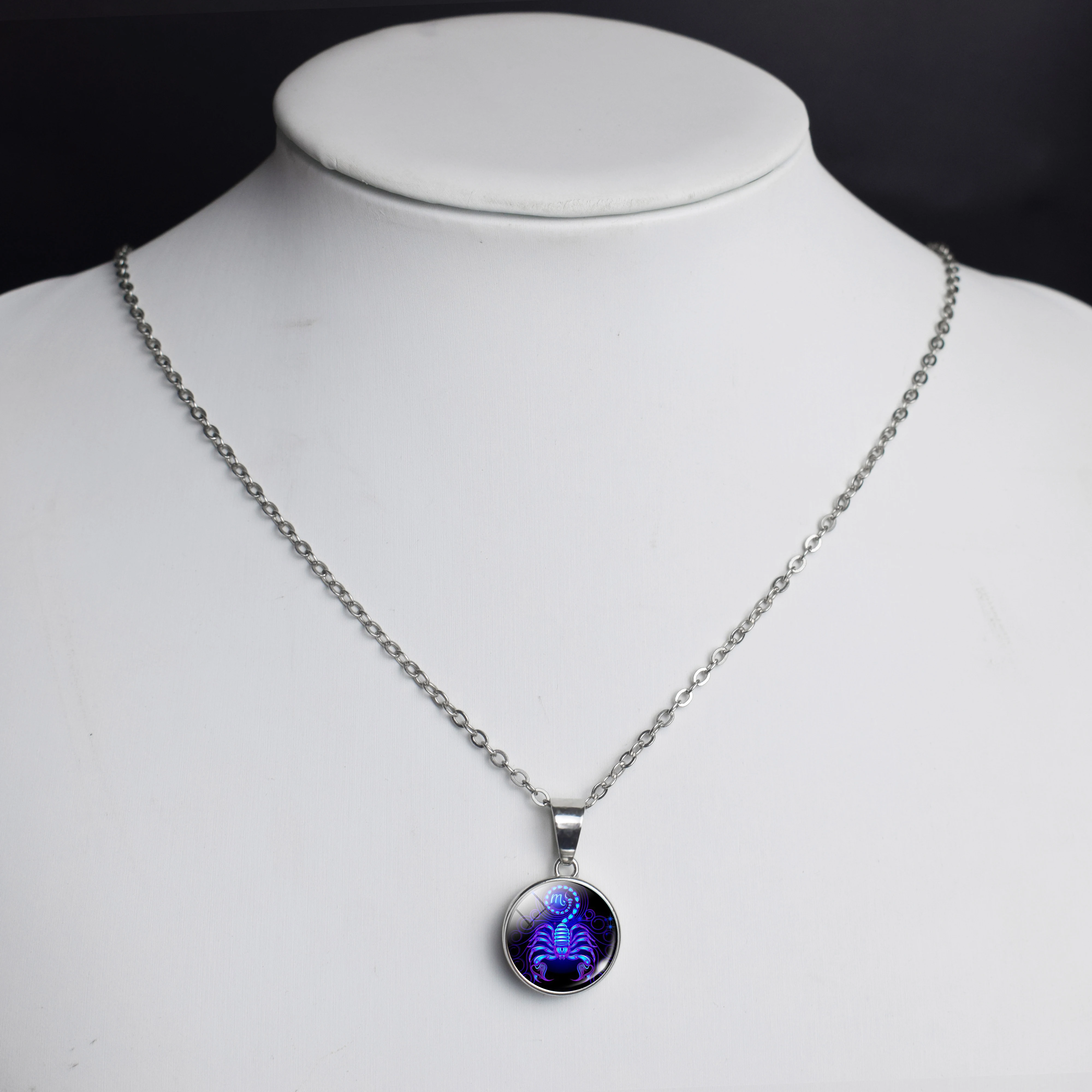 Ожерелье цепочка с 12 знаками Зодиака 16 мм Женское декор рак Лев дева весы